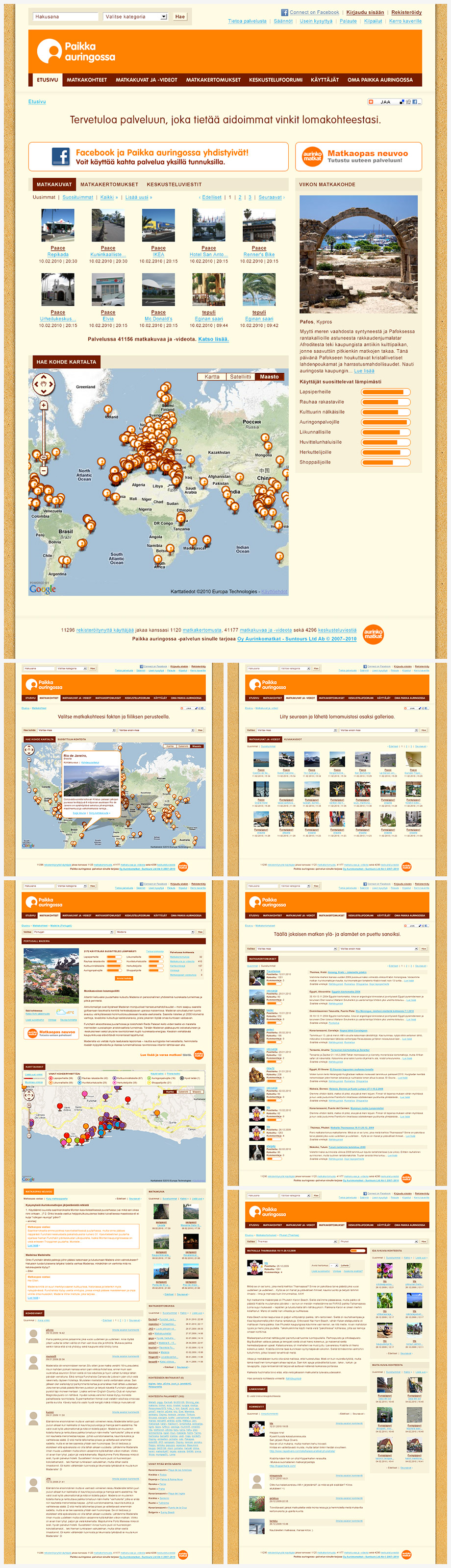 Examples of online travel community's features